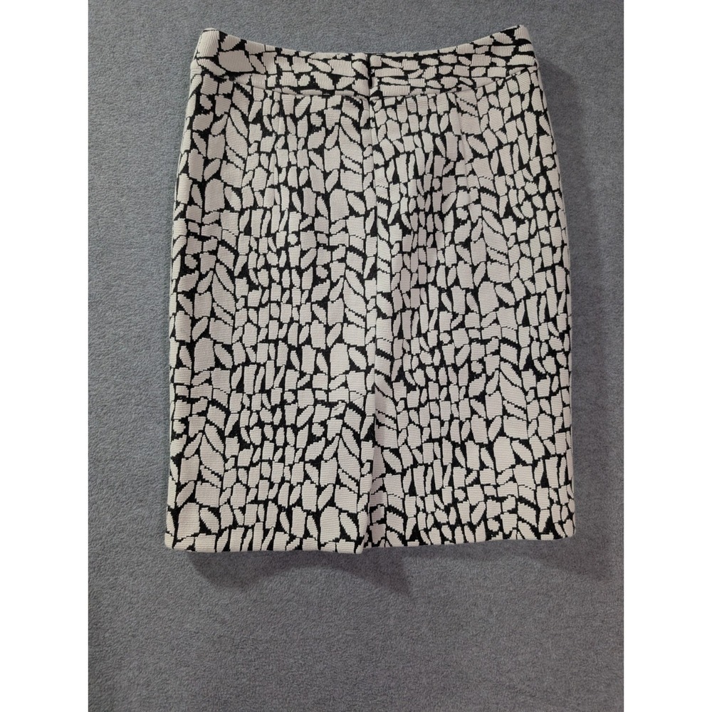 Ann Taylor Factory Size 00 Petite Skirt Black White Textured Mosaic Pencil